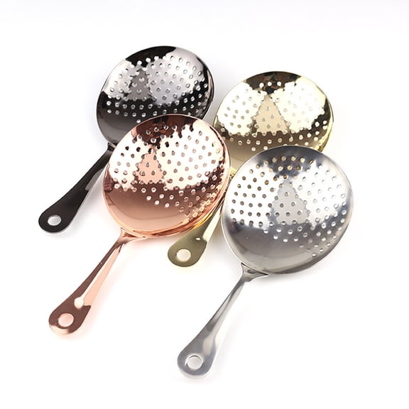 STOBOK Black Stainless Steel Cocktail Strainer for Mixed Drinks Barware and Party Use