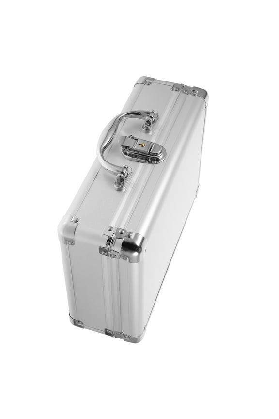 Silver Aluminum Alloy Hard Briefcase with Sponge Insert for Secure Storage and Transport