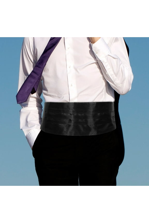 Cumberbund And Bow Tie Set Satin Cummerbund Set 1Pcs For Gala Dinners