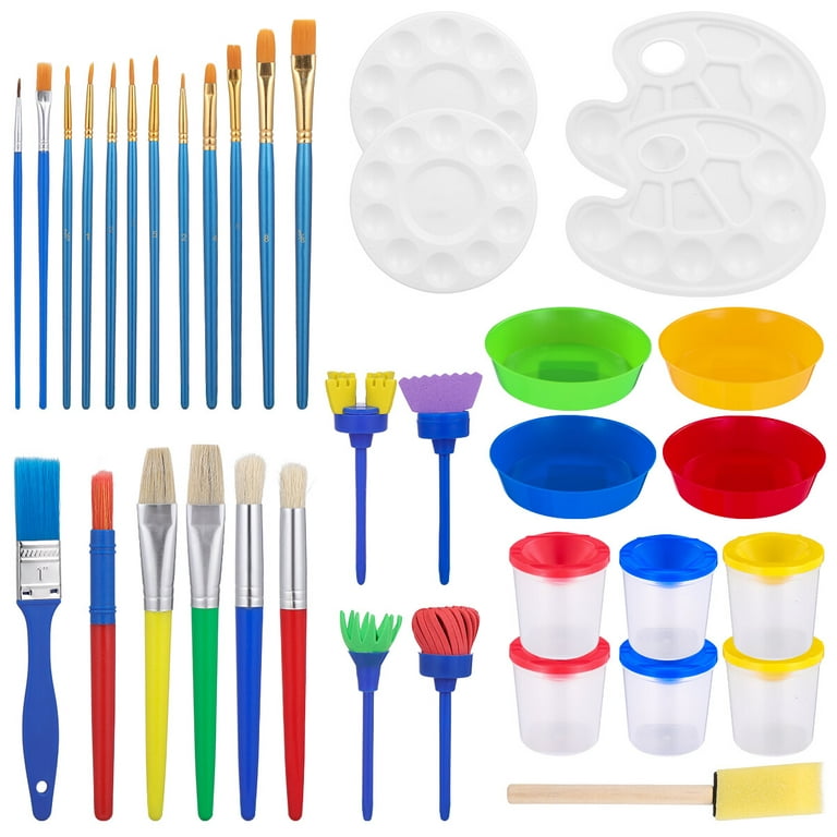 EXCEART 1 Set Kids Paint Painting Cup for Kids Paint Cups Paint Tray  Paintbrushes Kids Painting Tools for Toddlers Kids DIY Painting Brush Kids  Tools