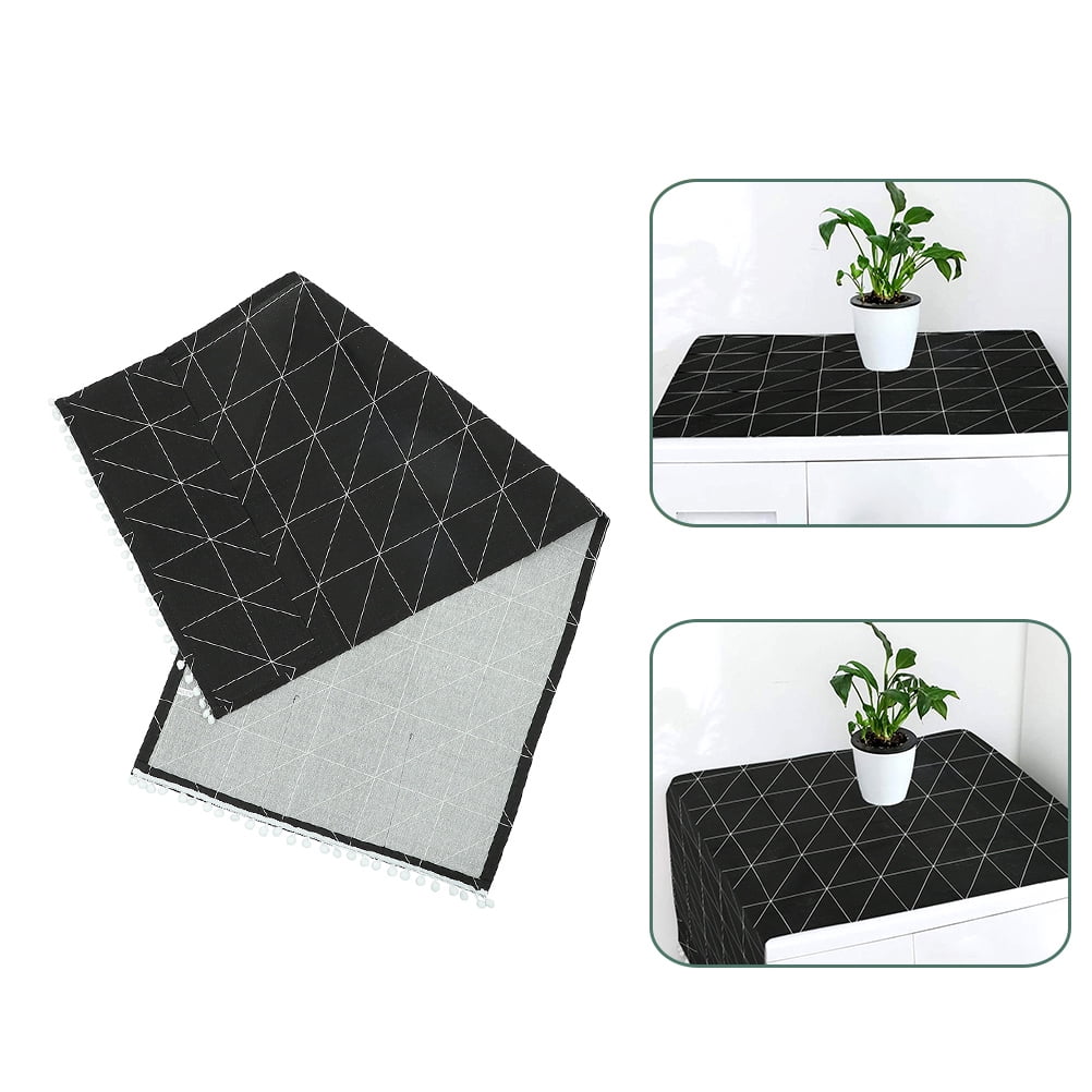 STOBOK Waterproof Black Refrigerator Protective Cover for Home Use Cotton Linen