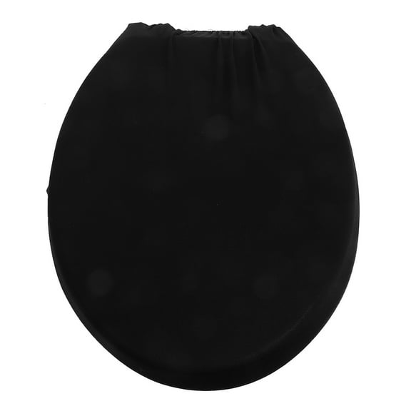 STOBOK Black Washable Polyester Toilet Lid Cover Protector for Home Hotel Bathroom Decor