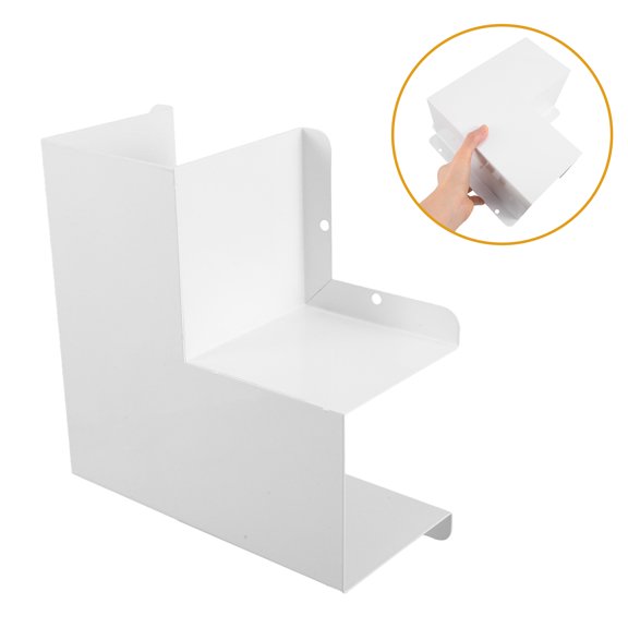 STOBOK Flat Elbow Line Set Cover for Heat Pump Ac in White Metal with Enhanced Protection Feature