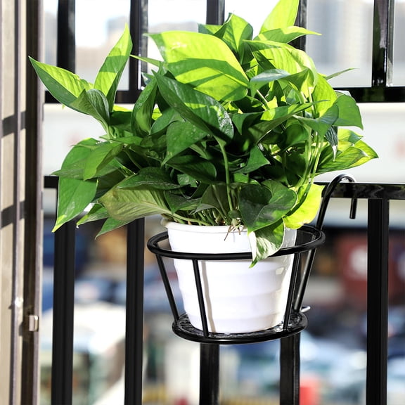 STOBOK Black Plant Stand Flowerpot Holder Shelf, 2 Pieces Metal Plant Display Rack