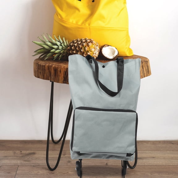 STOBOK Large Capacity Grey Trolley Bag with Strong Metal Frame for Everyday Use