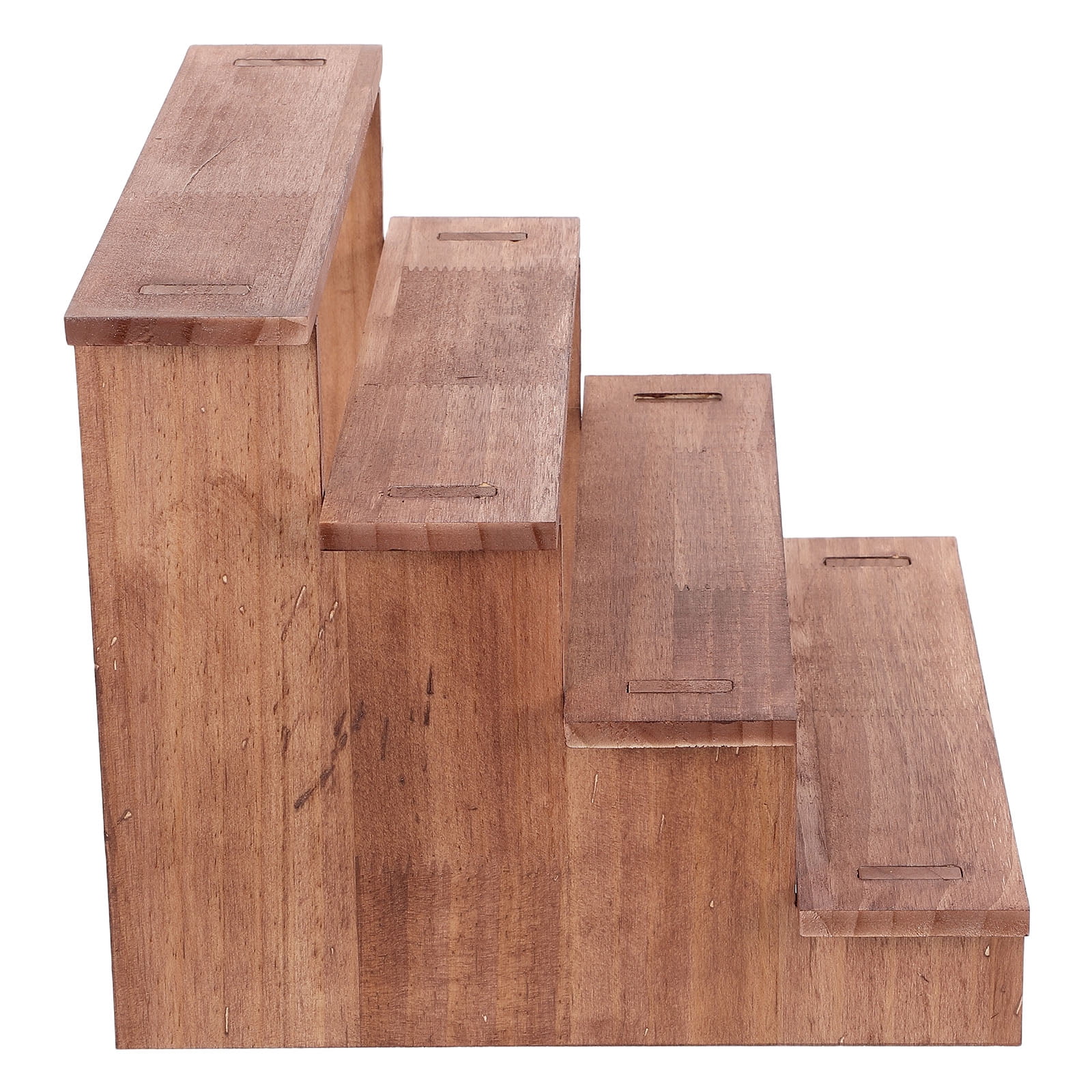 Display Riser Stand STOBOK Four Tier Wooden Display Riser Stand for Makeup and Collectible ...