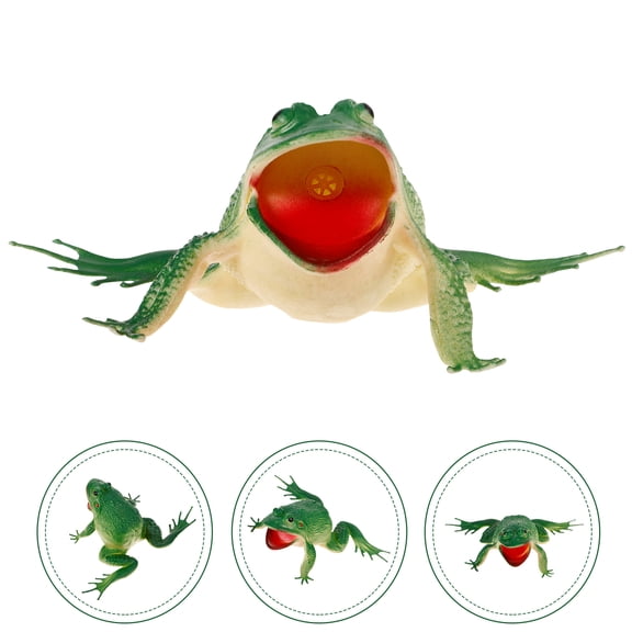 STOBOK Simulation Frogs Model Green Animal Figurines for Home Office Decoration and Cake Adornment