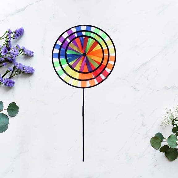 STOBOK Interactive Windmill Windmill Multi-colored Cloth 1Pcs Camp Decorations