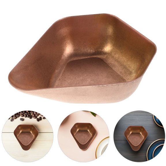 STOBOK Golden Stainless Steel Coffee Bean Sample Tray and Measuring Plate for Accurate Kitchen Dosing