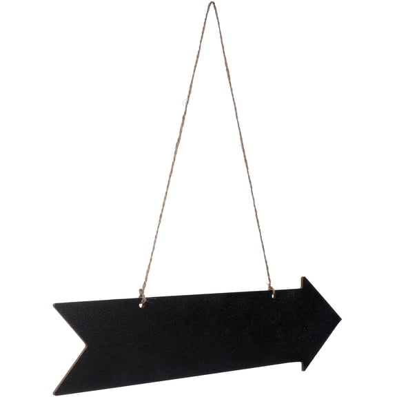 STOBOK Wooden Hanging Plaque Arrow Sign Black Chalkboard for Garden Cafe and Bar Decor