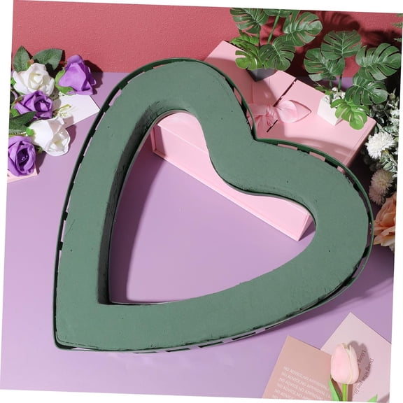 STOBOK Heart-Shaped Floral Holder with Suction Cup 15.7 Inch Flower Rack for Wedding Car Floral Arrangement Decoration Stand