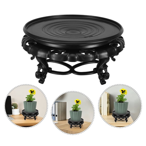 STOBOK Black Corner Planter Stand Table with Stable Design for Indoor Plant Display