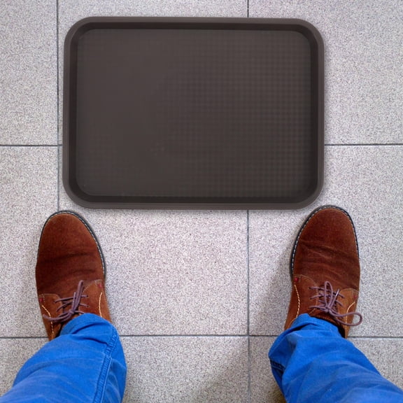 STOBOK Indoor Shoes Boot Tray Brown Reusable Plastic Mat for Hallway and Living Room
