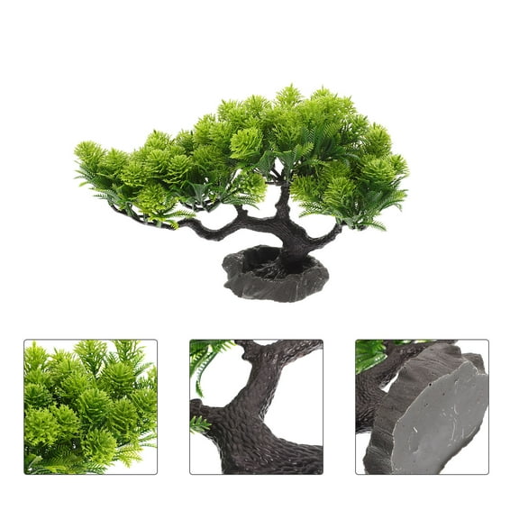 STOBOK Green Pine Tree Sushi Platter Decor Faux Plant for Japanese Restaurant Plate Decoration