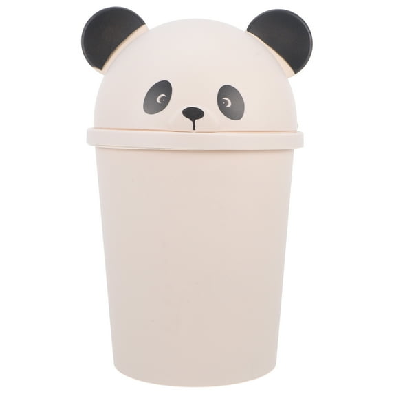 STOBOK Decorative Panda Trash Can with Lid for Outdoor and Indoor Use