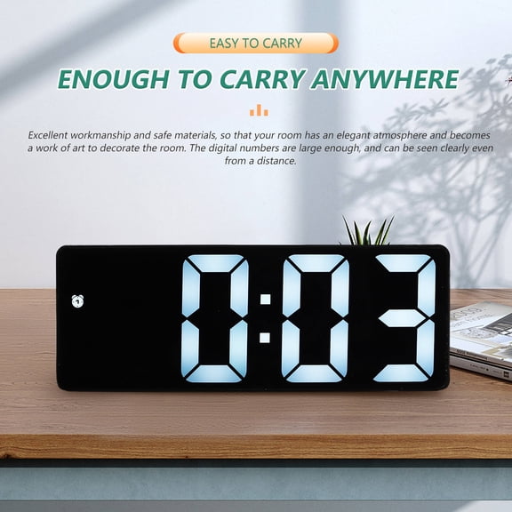 STOBOK Black Digital Alarm Clock Large Display with Elegant ABS Material for Bedroom