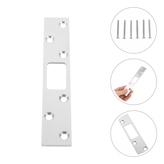 STOBOK Door Reinforcement Plate Plated Silver Metal Plate for Home Door Lock Strength and Durability
