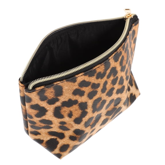 STOBOK Travel Makeup Bag Leopard Design Cosmetic Organizer for Business and Tourism