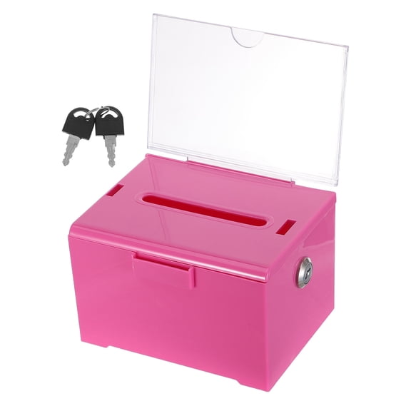 STOBOK Locking Acrylic Suggestion Box with Slot and Key for Office and Fundraising