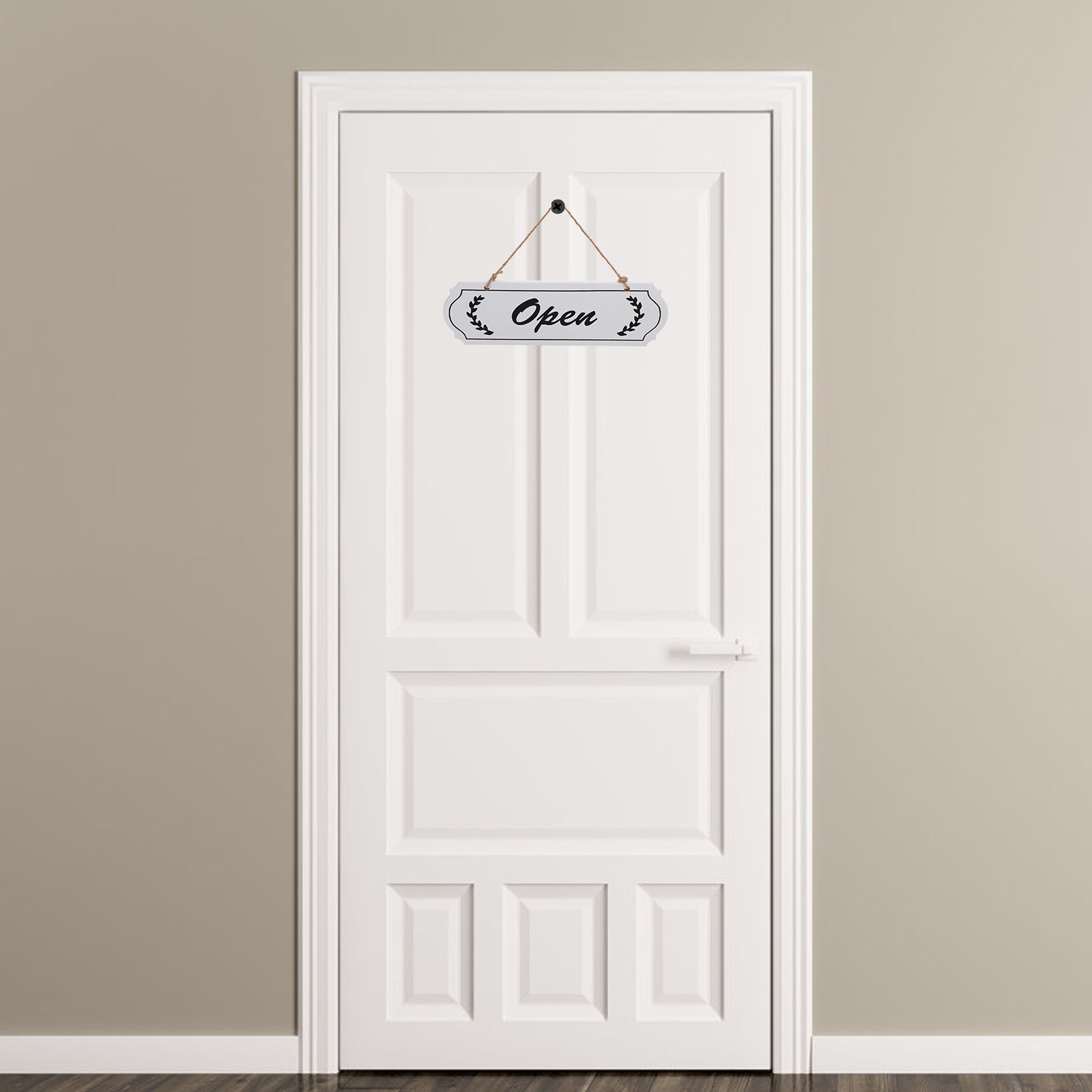 STOBOK Wooden Open Closed Sign for Business Door White Minimalist ...