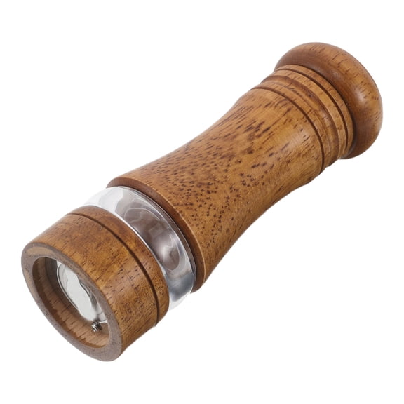 STOBOK Manual Pepper Mill with Grinding Handle Light Brown Transparent Bottle for Kitchen Seasoning