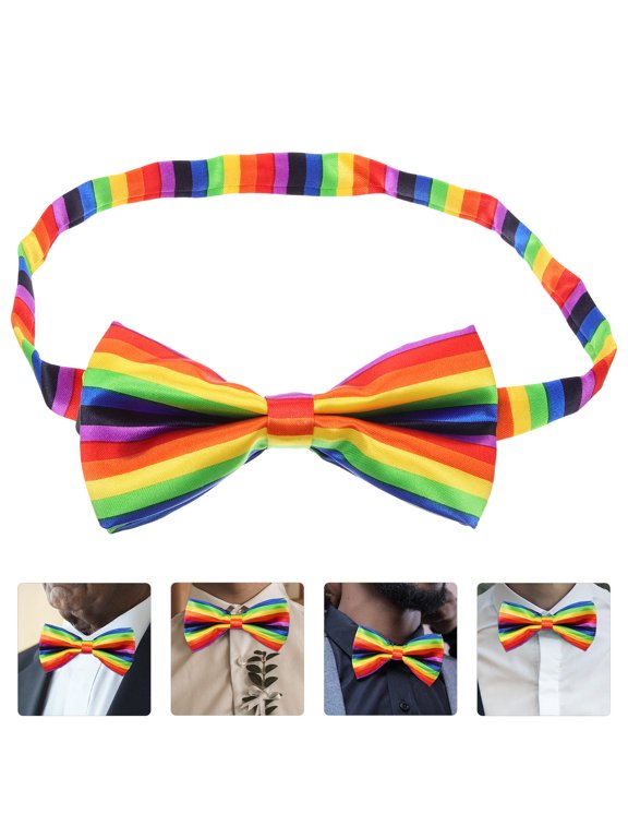 Pre Tied Mens Bow Tie Multi Color Vibrant Groom Wedding Accessory