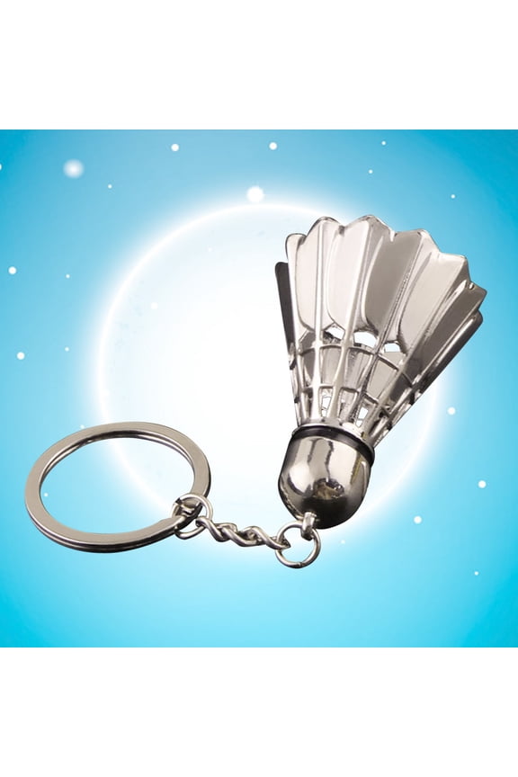 Portable Zinc Alloy Keychain Badminton Keyring Metal Silver 1Set For Graduation Gift