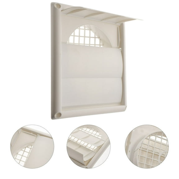 STOBOK Outdoor White Plastic Louvered Dryer Vent Cover with Screen for Bathroom Kitchen and Roof Venting