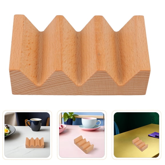STOBOK Wood Sushi Serving Tray and Taco Holder Rack for Efficient Japanese Food Display