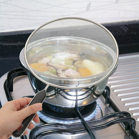 STOBOK Professional Stainless Steel Frying Pan Splatter Screen Maintains Heat Moisture and Flavor