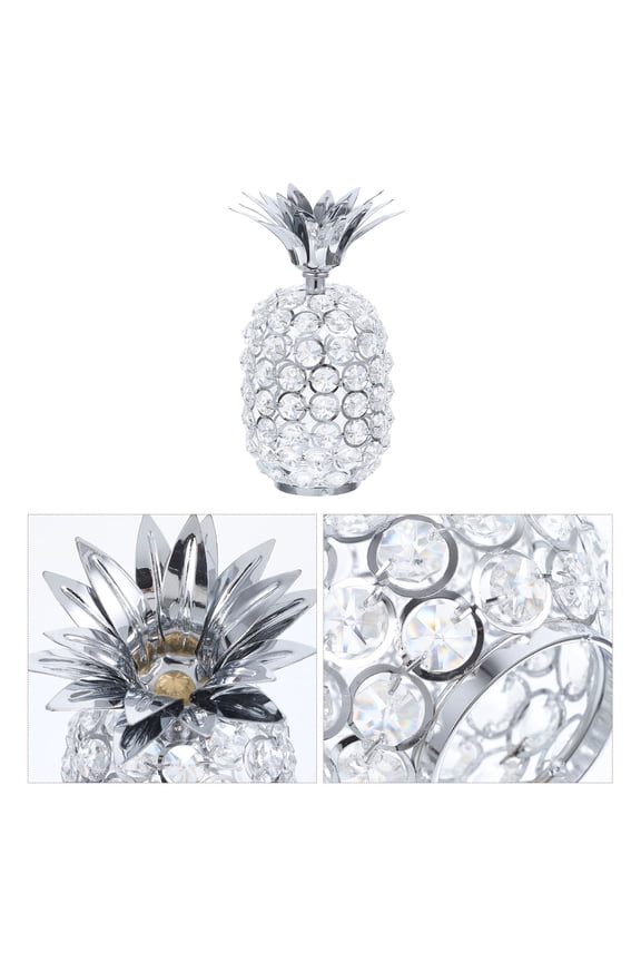 Pineapple Figurine Silver Metal 1Set Elegant Photo Prop Office