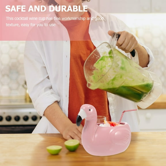 STOBOK Creative Ceramic Mug Bar Style Flamingo Shape Cup For Women 1Pcs