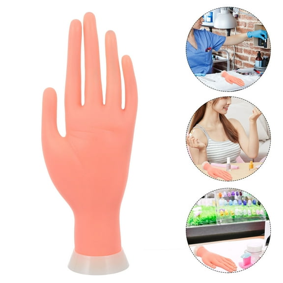 STOBOK Manicure Hand Practice Silicone Model Reusable Practice Tool for Artists 1Pcs