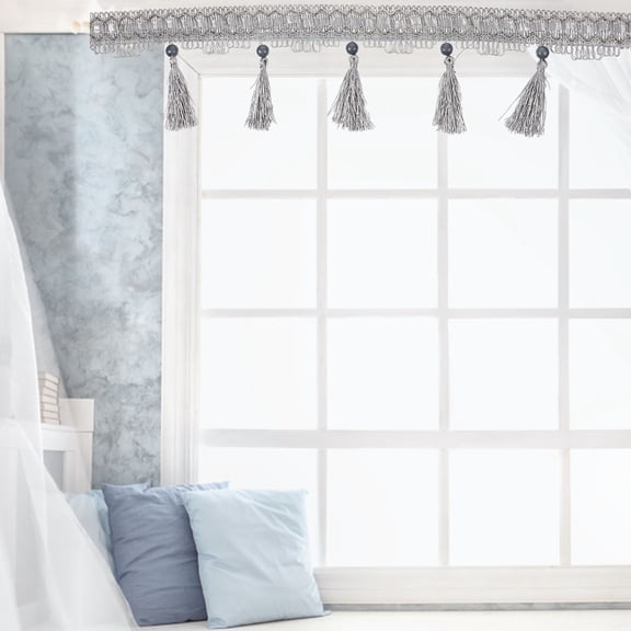 STOBOK Grey Polyester Curtain Fringe Trim for Sofa Cushion Edging and Stylish Home Decoration Accents