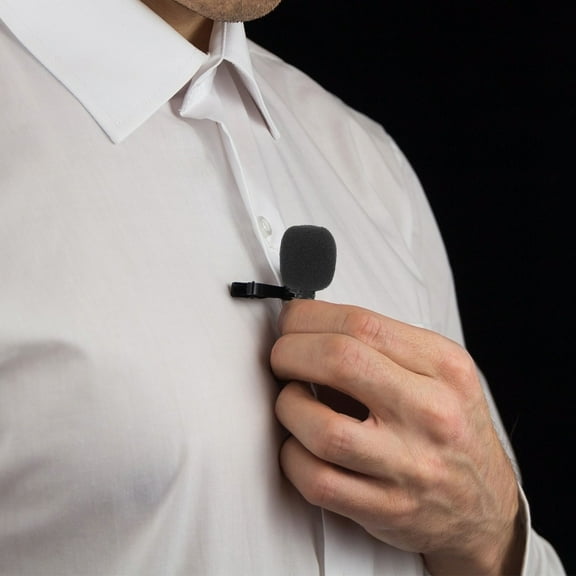 STOBOK Black Lavalier Microphone Clip on Shirt Mic for Clear Video Recording with 3.5mm Jack