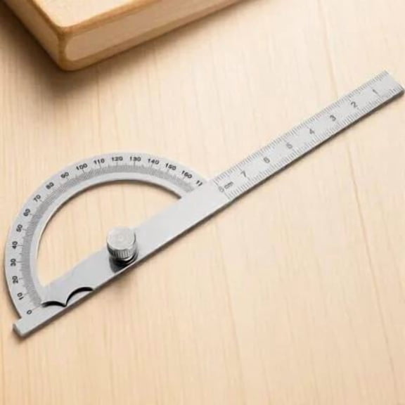 STOBOK Two Arm Stainless Steel Angle Protractor with Detachable Rotary Goniometer for Accurate Measurement