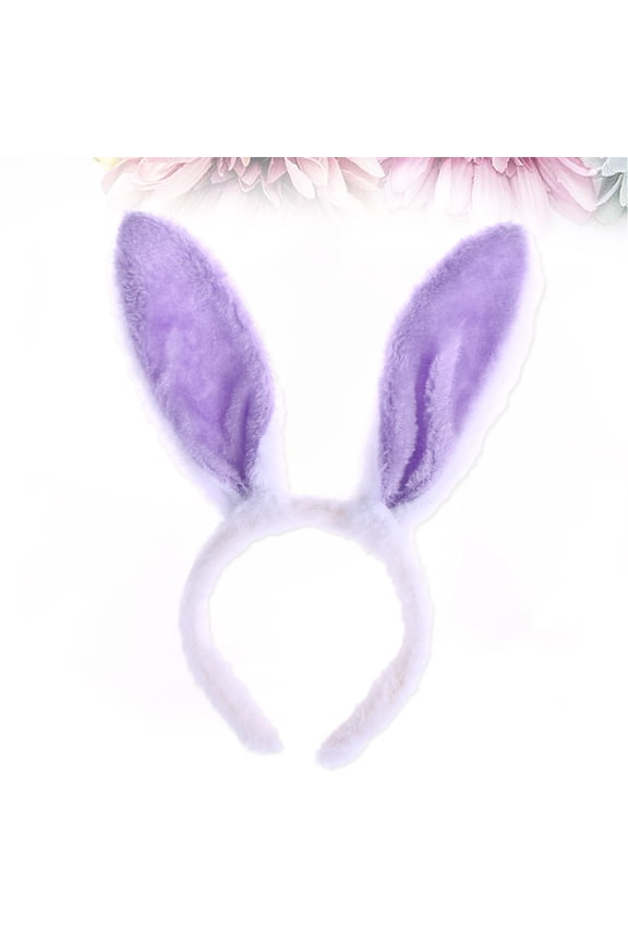 White Fleece Bunny Ears Headband Soft and Comfortable for Kids and Adults All Ages