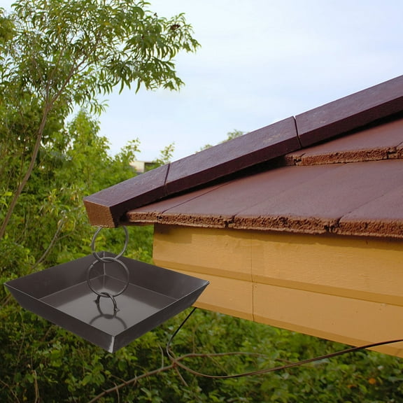 STOBOK Modern Rain Chain Basin for Balcony Black PP Prevent Water Flow 1Pack