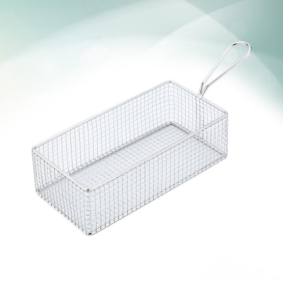 STOBOK Stainless Steel Snack Basket Perfect for French Fries and Wings with Footed Base