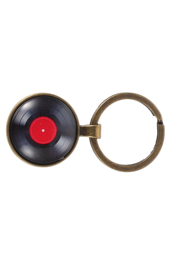 Red Vinyl Record Keychain Pendant Bag Charm Retro Music Instrument Decoration