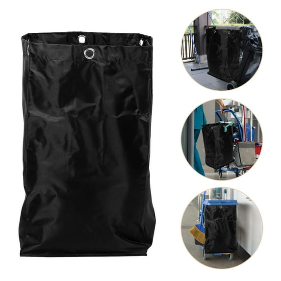 STOBOK Replacement Janitorial Cart Bag Large Capacity Black 1Set