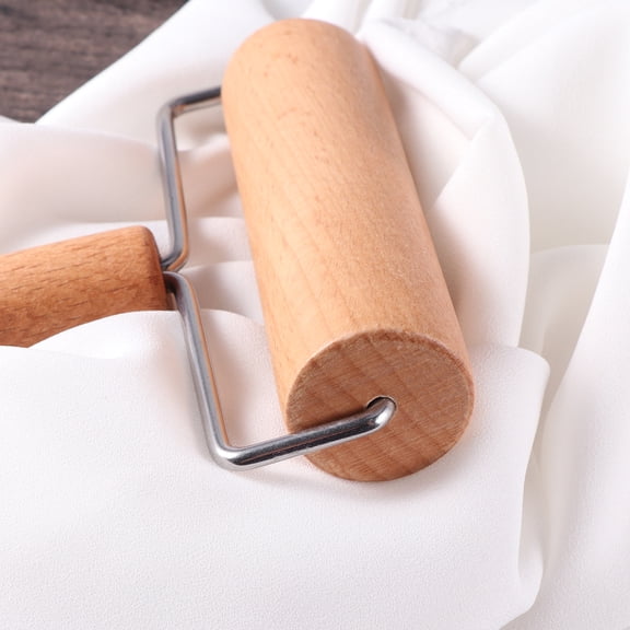 STOBOK Rolling Pin Wood T Shape Kitchen Roller Pin for Dough Baking 1Set