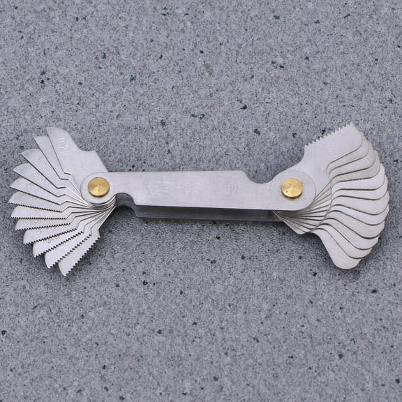 STOBOK Metric Thread Pitch Gauge Steel Tool for Screw Size and Drill Bit