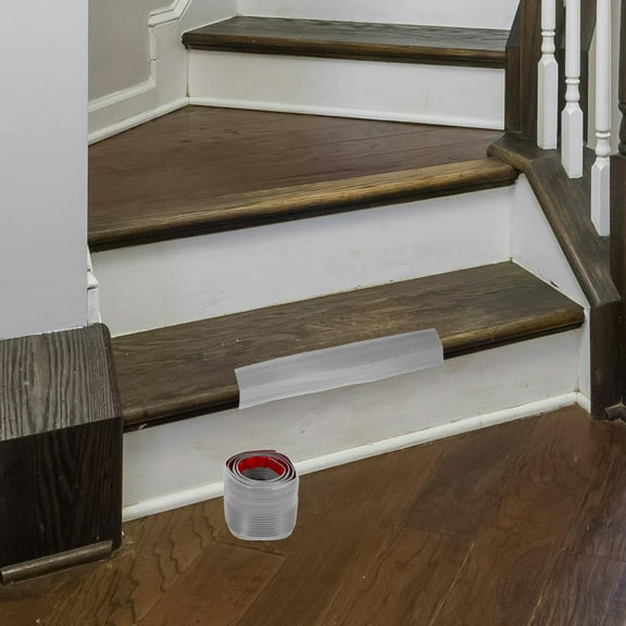 STOBOK Grey Stair Edging Protector with Adhesive Backing for Indoor Stair Safety