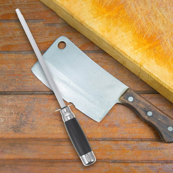 STOBOK Multi Functional Black Honing Steel Sharpening Rod Kitchen Tool for Home Use