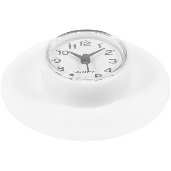 STOBOK Small Clock for Bathroom White Plastic Waterproof 1Set for Household Users