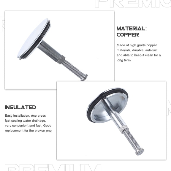 STOBOK Bath Drain Stopper High Grade Copper Bathroom Tub Plug with Fast Water Draining Multiple Hole Filter