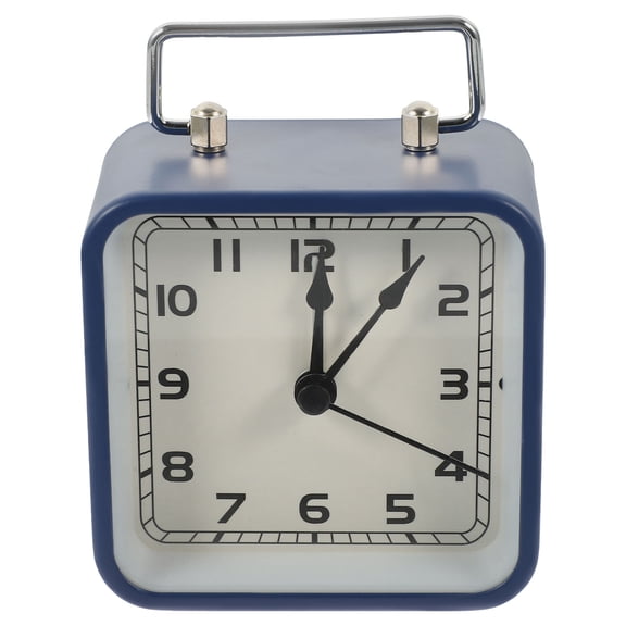 STOBOK Modern Style Blue Desktop Alarm Clock with Mute Function for Bedroom
