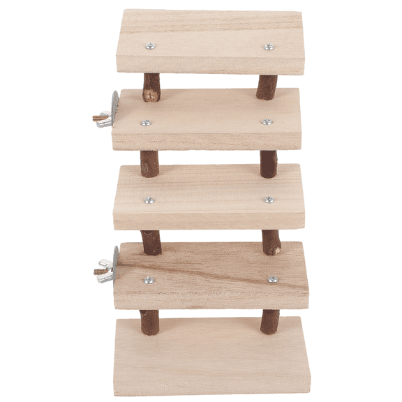 STOBOK Rat Cage Platform Wooden Ladder Beige 1Pcs Climbing Toy for Small Animals