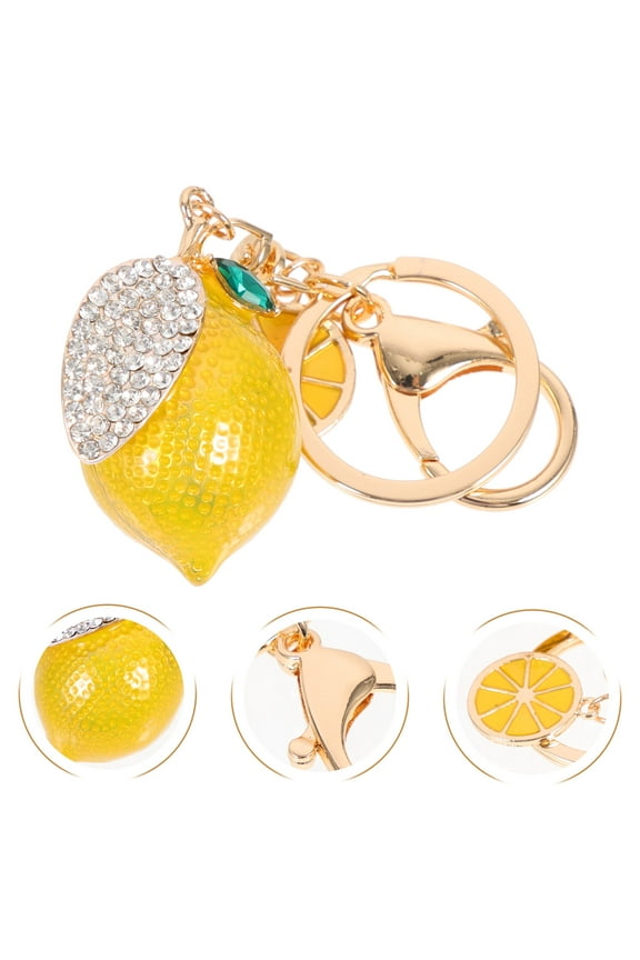 Cute Car Keychain Lemon Shape Alloy 1Set